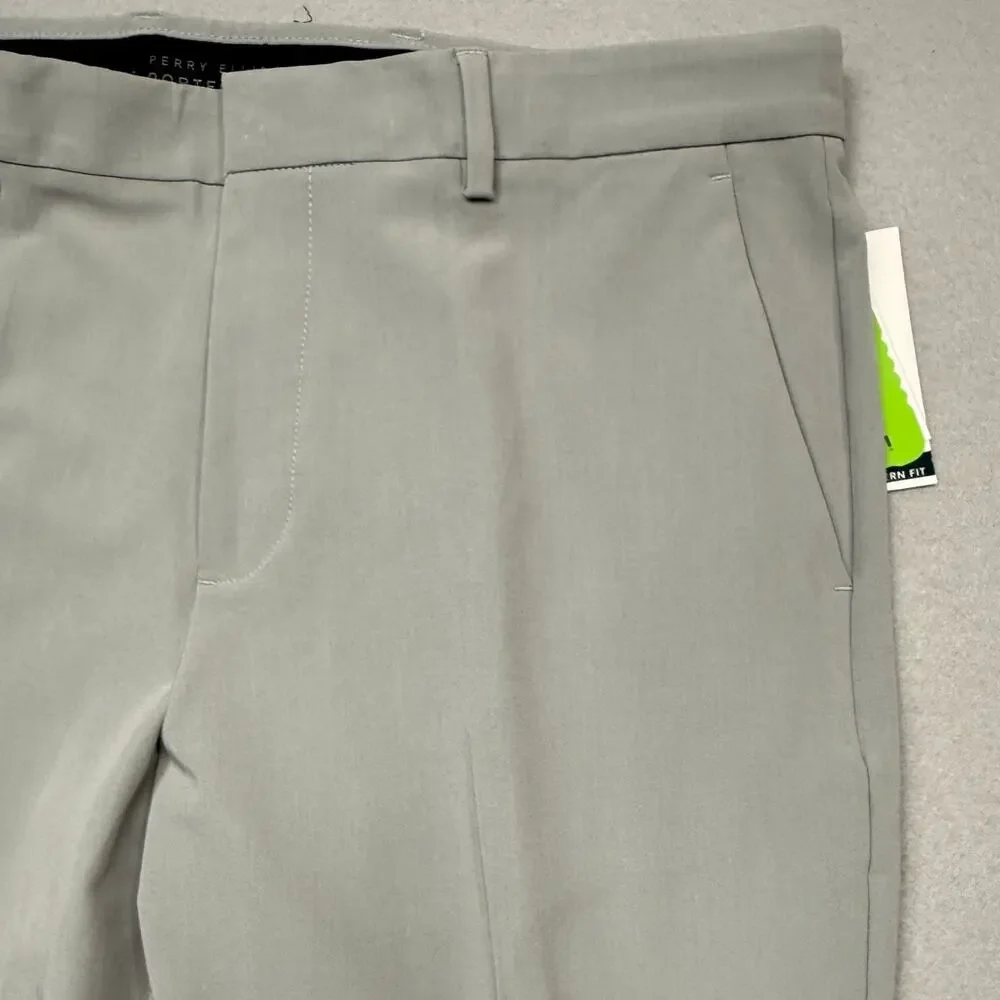 Perry Ellis Portfolio Men's Modern-Fit Stretch Pants Chiseled Stone 34x32 $95